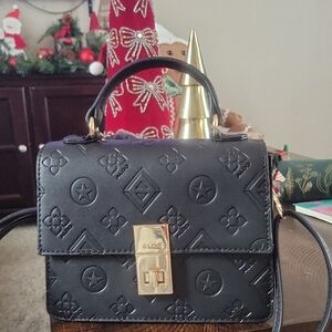 Aldo Black Crossbody Bag with Gold Lock